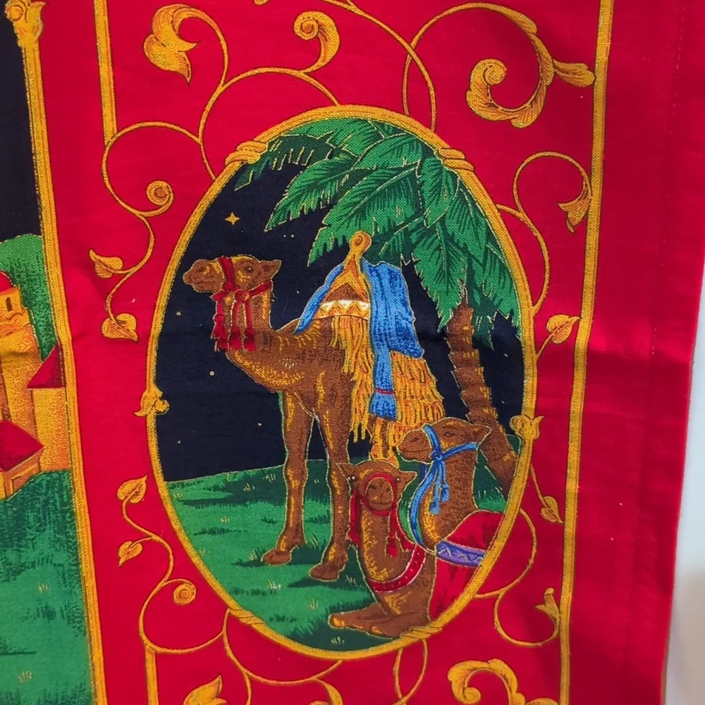 Christmas Door Wall Hanging Nativity Scene Pictures Cloth